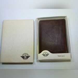 Dockers Leather Trifold Wallet 💳Dark Brown Card Key Holder Money Clip Bill Fold